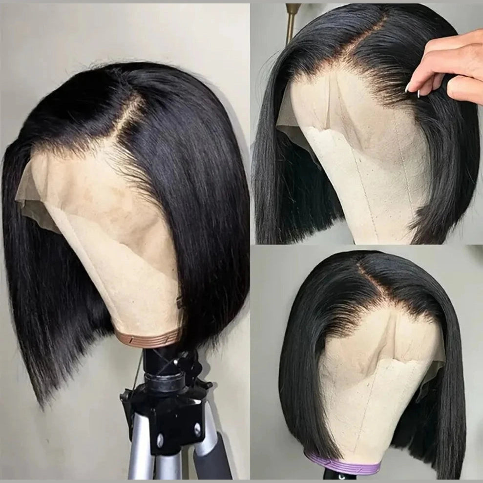 10 inch Brazilian Hair Glueless Frontal Lace Short Straight Bob Wig