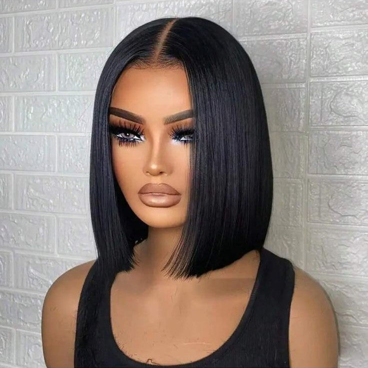 10 inch Brazilian Hair Glueless Frontal Lace Short Straight Bob Wig