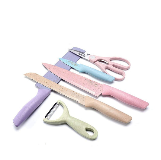 Pastel 6pcs Corrugated Kitchen knife set
